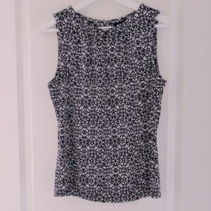 Ivanka Trump Black and White Sleeveless Blouse